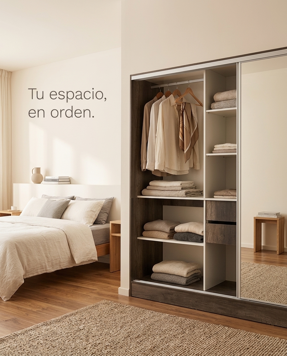 Tu ropa siempre a la vista. Tu cuarto, ordenado.