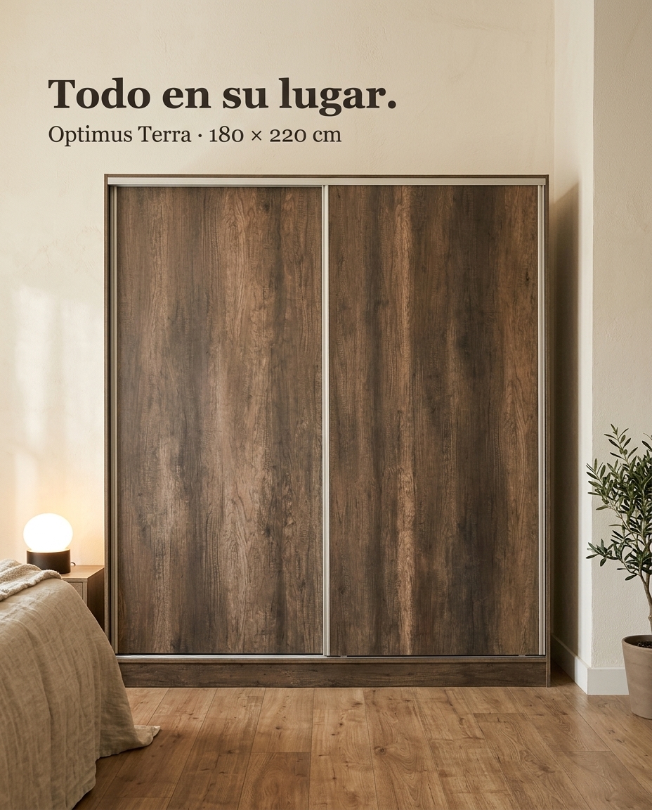 Placard Optimus Terra — todo en su lugar.