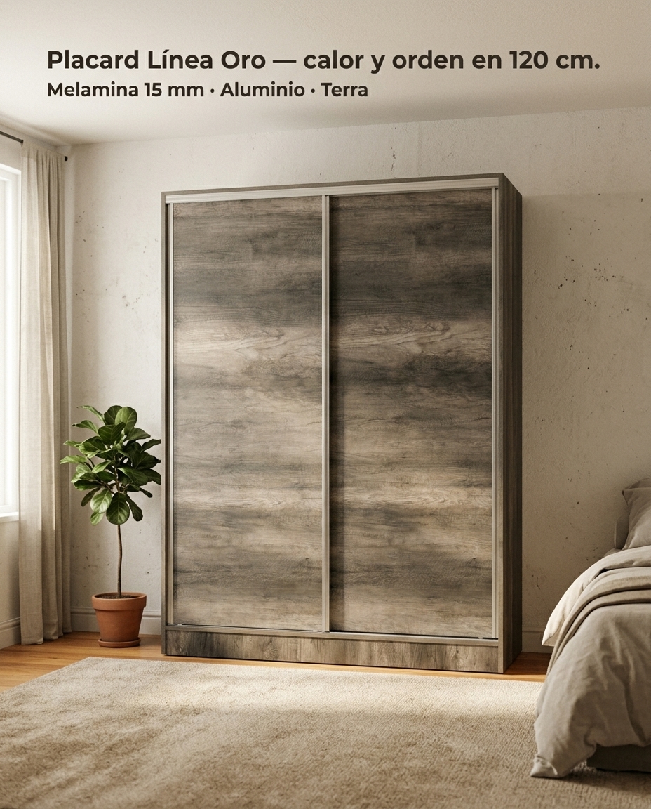 Placard Línea Oro — calor y orden en 120 cm.