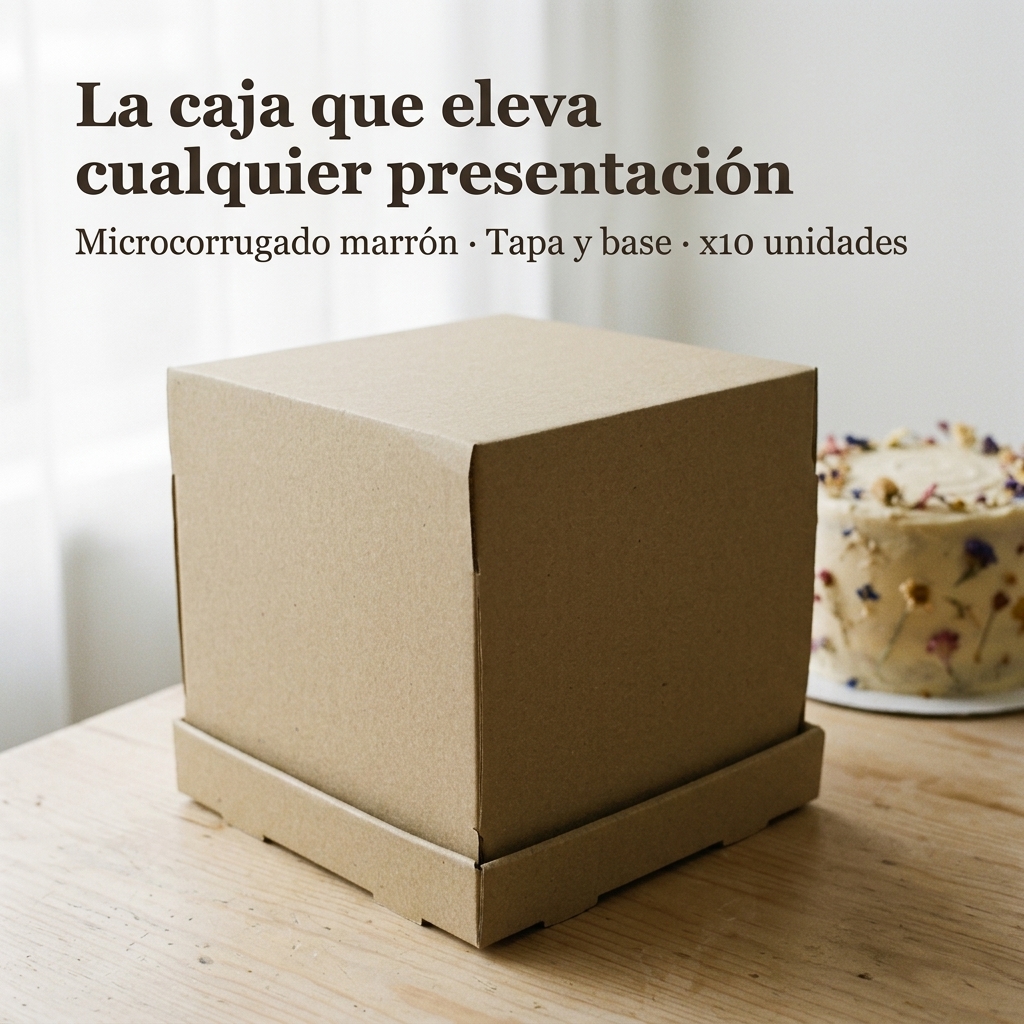 Caja Austria II de microcorrugado marrón tapa y base