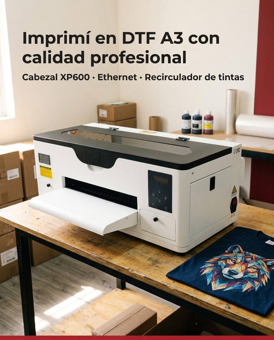 Impresora DTF A3 MAX SUMSER en producción
