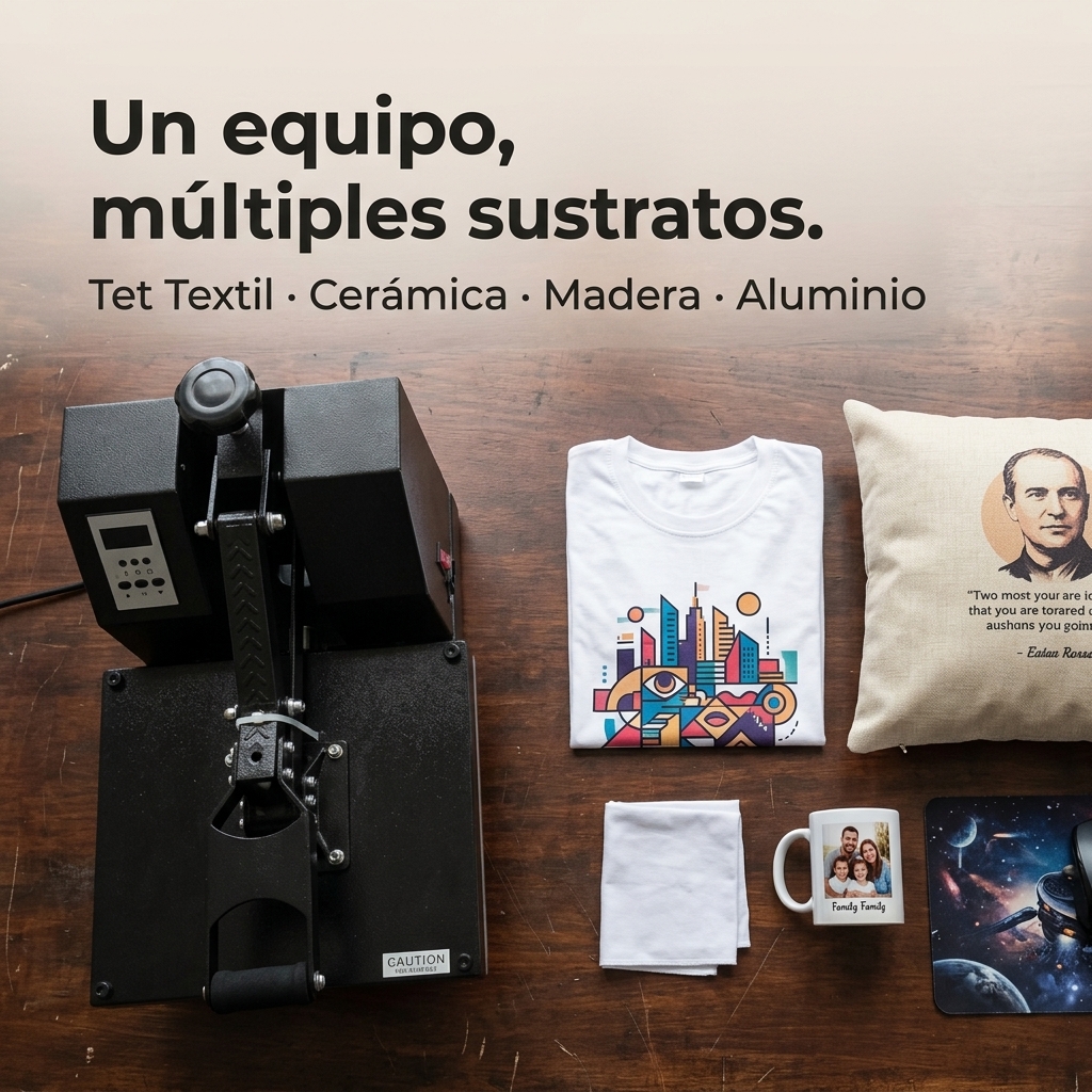 Una plancha, docenas de sustratos: textil, cerámica, madera, aluminio