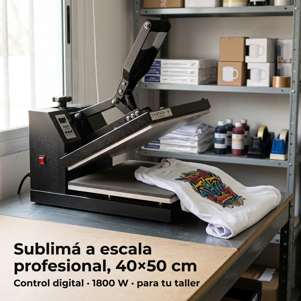 Estampadora 40&times;50 cm en taller de sublimaci&oacute;n