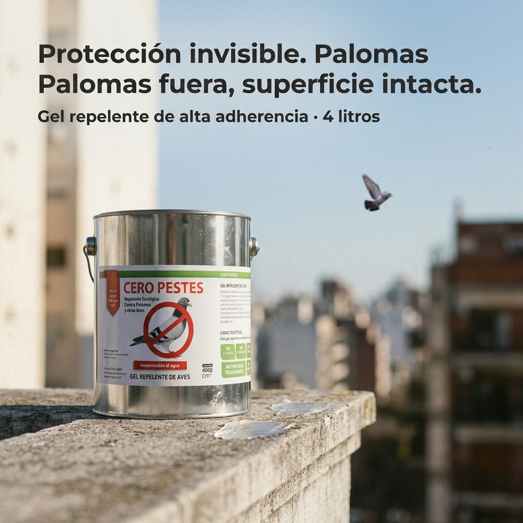 Protección invisible. Palomas fuera, superficie intacta.