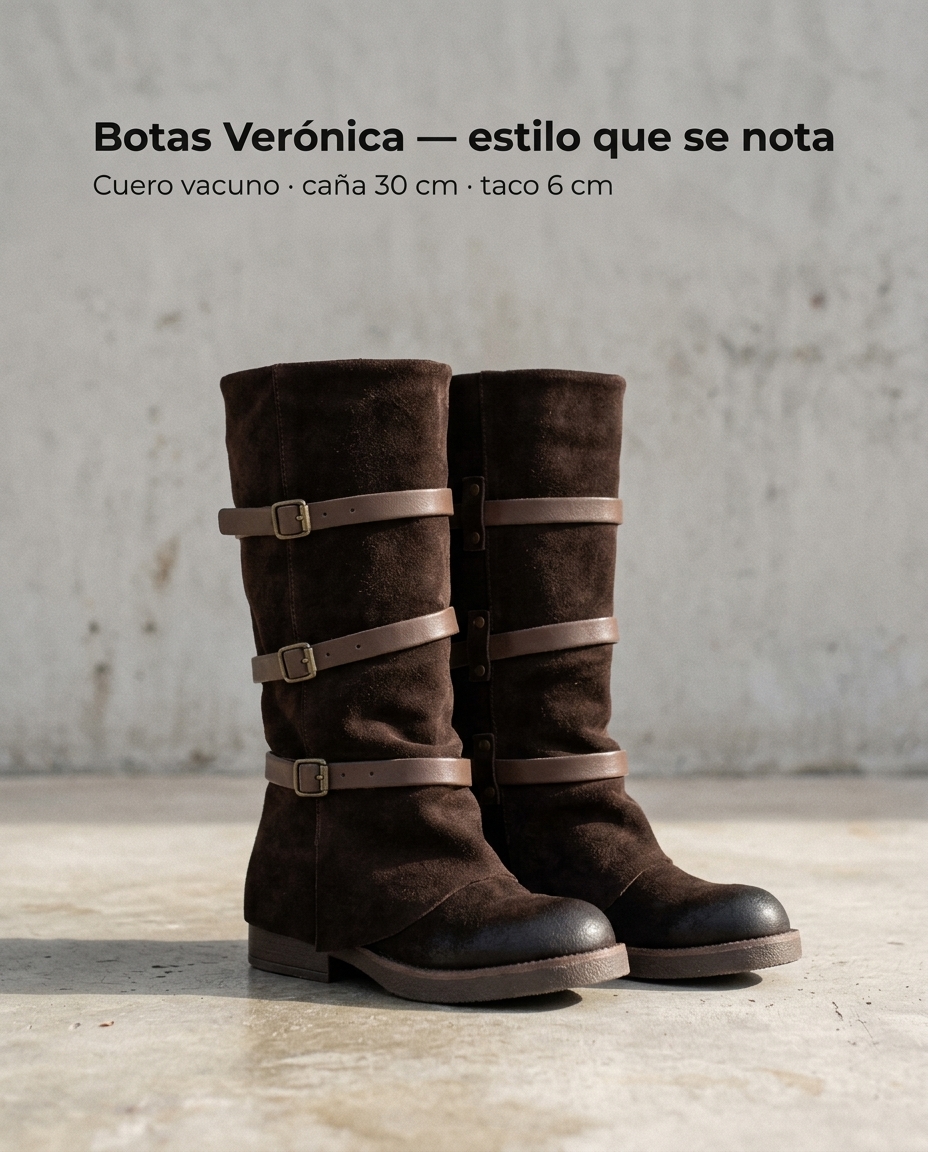 Botas Verónica de cuero vacuno
