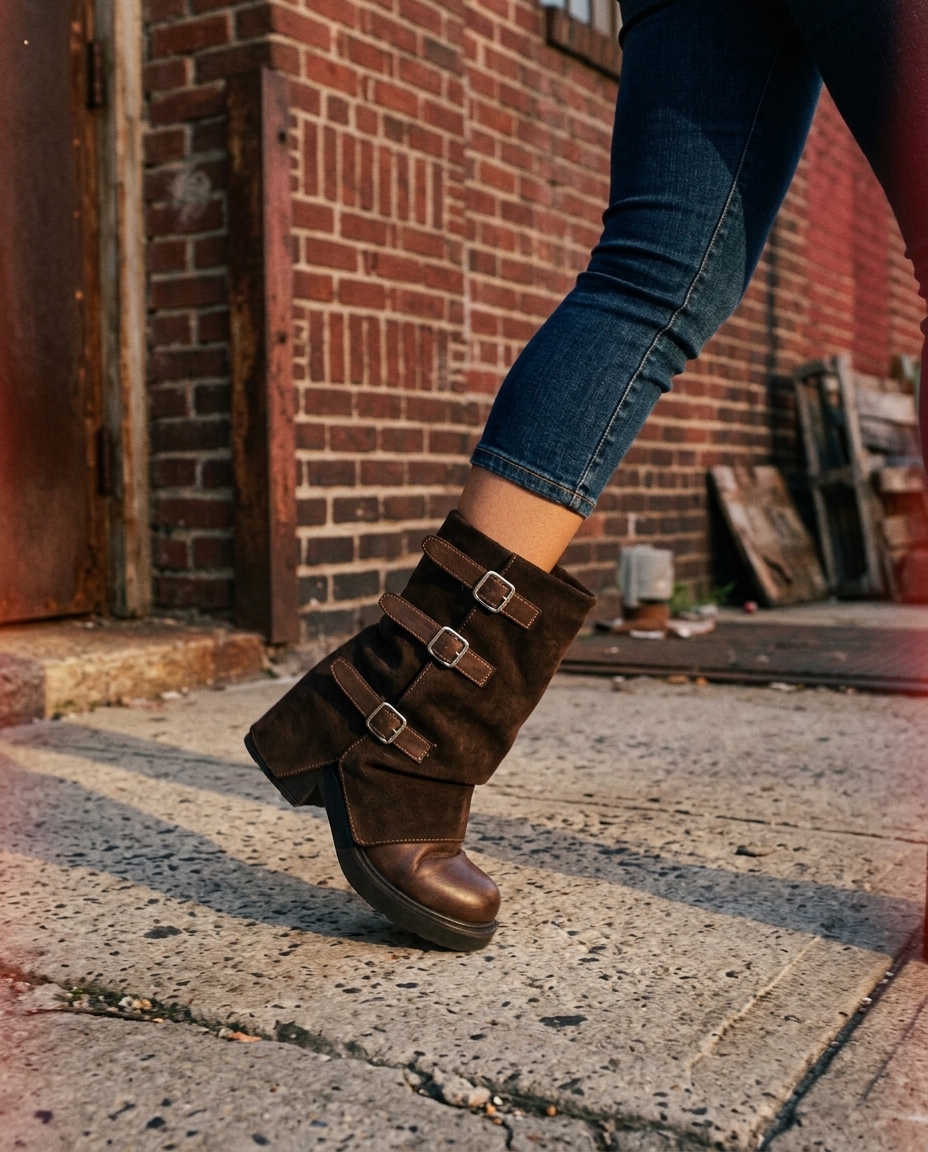 Bota Zaya combinada en un look urbano