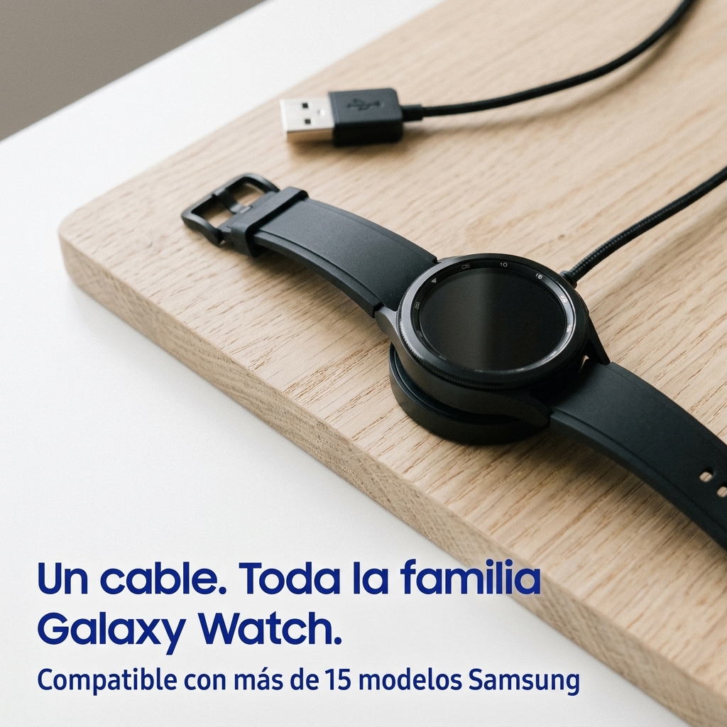Un cable. Toda la familia Galaxy Watch.
