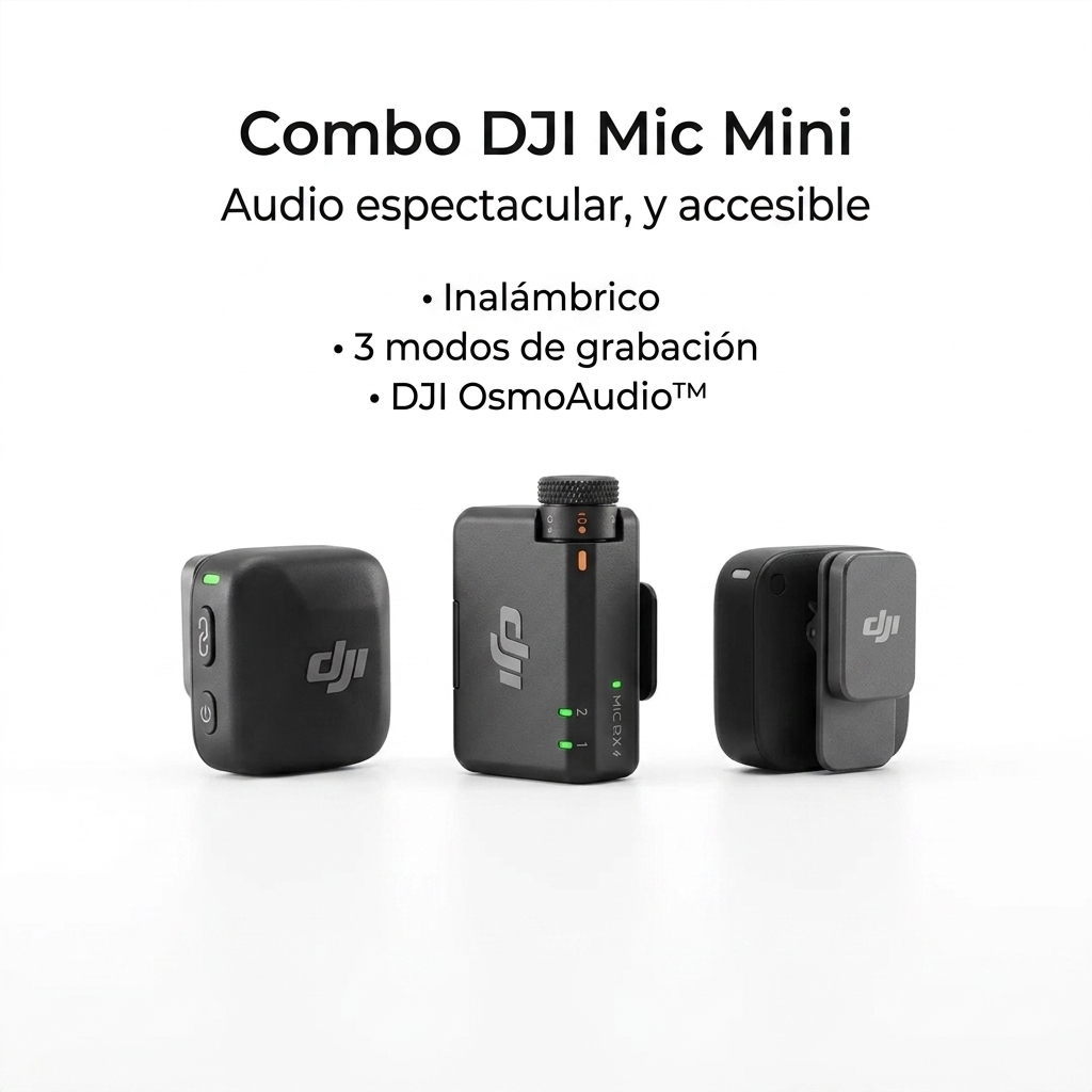 Dos micrófonos. Un receptor. Audio sin cables.