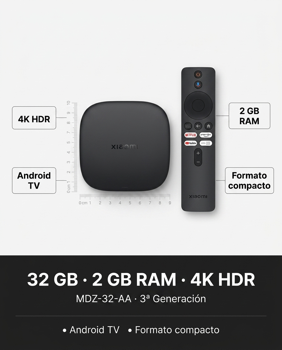 32 GB · 2 GB RAM · 4K HDR en tu bolsillo