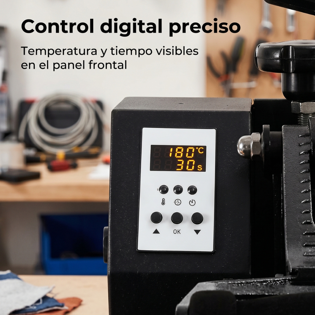 Tablero digital de temperatura y tiempo de la estampadora