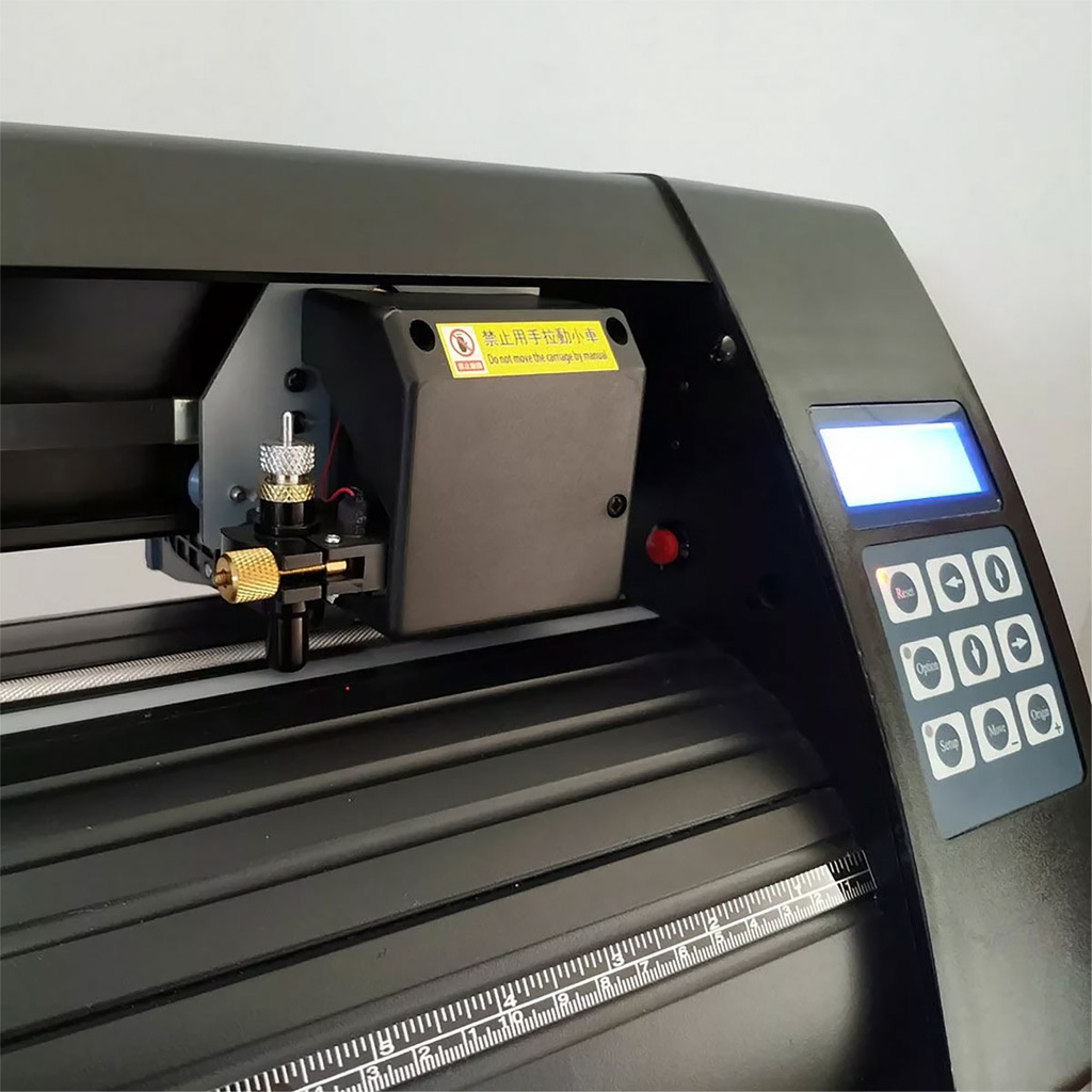 Detalle del lector &oacute;ptico ARMS y panel del Plotter 721PE