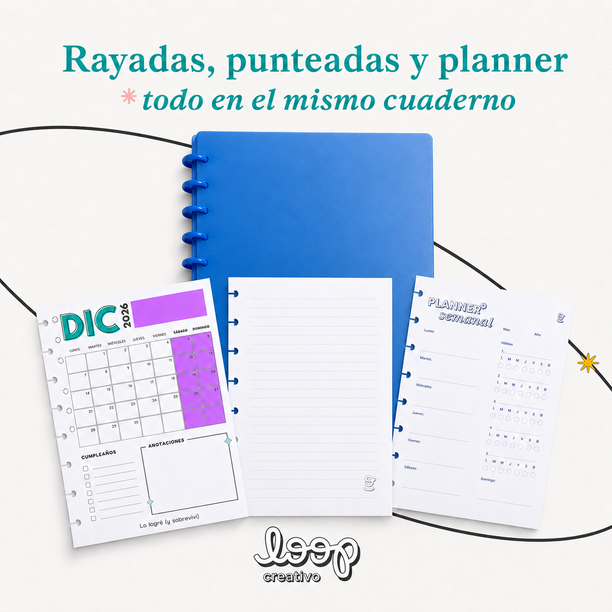 Contenido del cuaderno A4 Loop Creativo
